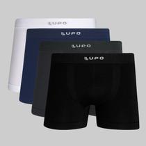 Kit 4 Cuecas Boxer Lupo Micromodal Sem Costura Sortidos 00661
