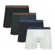 Kit 4 - Cuecas Boxer Masculina Algodão com Elastano Lupo Adulta Confortável