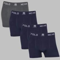 Kit 4 Cuecas Boxer Masculina Polo Wear Microfibra Sem Costura