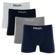 Kit 4 Cuecas Boxer Mash Sem Costura Masculina em Microfibra