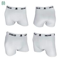 Kit 4 Cuecas Boxer Polo Wear Masculina Microfibra - Branca Kit 4 Cuecas Boxer Polo Wear Masculina Microfibra - Branca