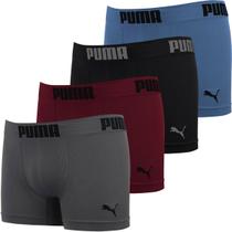 Kit 4 Cuecas Boxer Puma Masculina Box Poliamida Cueca Sem Costura Confortável Adulto Original