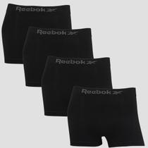 Kit 4 Cuecas Boxer Reebok Masculina Microfibra Premium Lisa