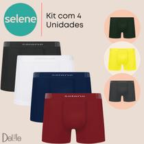Kit 4 Cuecas Boxer Selene Masculina Anatômica e Respirável