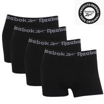 Kit 4 Cuecas Boxer Sem Costura preta Confortável Reebok
