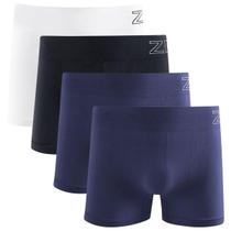 Kit 4 Cuecas Boxer Zee Rucci Microfibra Poliamida Cos Elastico Sem Costura Premium Lisa ZR