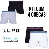 Kit 4 Cuecas Lupo Boxer Algodão Elastano Conforto Masculina Kit 4 Cuecas Lupo Boxer Algodão Elastano Conforto Masculina
