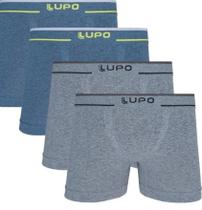 Kit 4 Cuecas Lupo Boxer Plus Size Box Microfibra Sem Costura