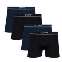 Kit 4 Cuecas Masculina Lupo Boxer Lisa Original Poliamida Premium