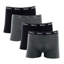 Kit 4 Cuecas Mash Boxer Masculina De Algodão Lisas