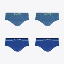 Kit 4 Cuecas Slip Lupo Fio Texturizado Sem Costura Sortidos 00624-003