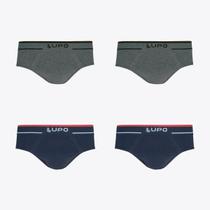 Kit 4 Cuecas Slip Lupo Fio Texturizado Sem Costura Sortidos 00624-003