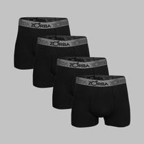 Kit 4 Cuecas Zorba Boxer com Suporte Anatômico 667 Preto - GG