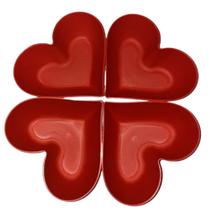 Kit 4 Cumbucas Petisqueiras Coração Plástico Vermelha Festas