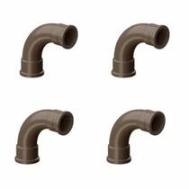 Kit 4 Curva Longa Pvc Marrom Soldável 50mm 90º Tigre