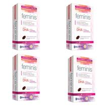 Kit 4 cxs feminis suplemento alimentar ômega 3 dha 30cps