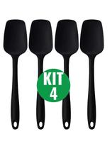 KIT 4 de Espátulas Reta De Silicone Quadrada grande Espátula antiaderente