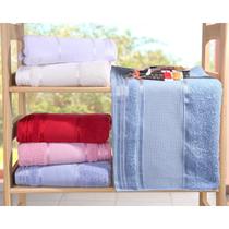 Kit 4 De Toalhas Banho Ponto Cruz Para Pintar E Bordar Azul - Bene Casa
