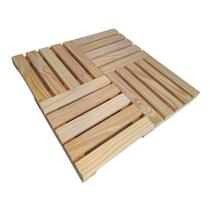 Kit 4 Deck Madeira Modular 30x30 Natural Área Interna Pinus Kit 4 Deck Madeira Modular 30x30 Natural Área Interna Pinus