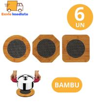 KIT 4 Descanso De Panela Bambu Protege Jogo Americano Mesas Contra Riscos Para Casa Cozinha Multius
