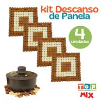 Kit 4 Descanso De Panela Bambu Protege Sua Mesa E Bancada 20 x 20 cm Kit 4 Descanso De Panela Bambu Protege Sua Mesa E Bancada 20 x 20 cm