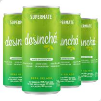 Kit 4 Desinchá Supermate Chá Mate Gaseificado 269ml Limão com Maçã Gás Bebida Suplemento Cafeína