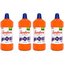 Kit 4 Desinfetante Bruto Lysoform Uso Geral Suave Odor 1l