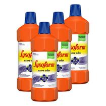 Kit 4 Desinfetante Bruto Lysoform Uso Geral Suave Odor 1l