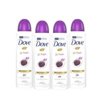 Kit 4 Desodorante Antitranspirante Aerosol Dove Go Fresh Amora e Flor de Lótus 150ml