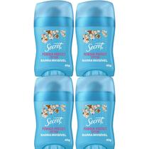 Kit 4 Desodorante Barra Secret Powder Protect Cotton 45g