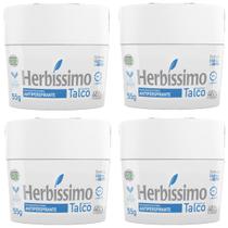 Kit 4 Desodorante Creme Antiperspirante Talco Herbíssimo 55g