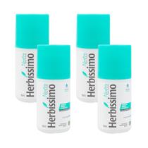 Kit 4 Desodorante Herbíssimo Antitraspirante Roll on Neutro Protege e Hidrata Hidra+ Sem Perfurme 48h 55ml