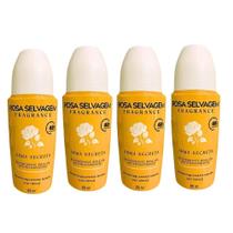Kit 4 Desodorante Roll on Arma Secreta 85ml Rosa Selvagem Kit 4 Desodorante Roll on Arma Secreta 85ml Rosa Selvagem