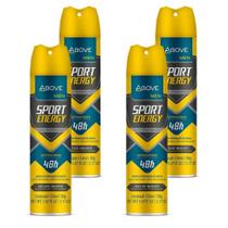 Kit 4 Desodorantes Aerossol Above Men Sport Energy 48h 90g/150ml