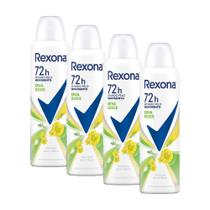 Kit 4 Desodorantes Antitranspirante Aerosol Feminino Rexona Erva Doce 72 horas 150ml cada