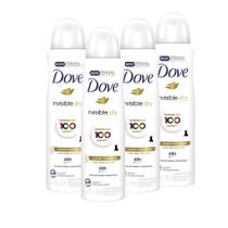 Kit 4 Desodorantes Dove Antitranspirante Aerossol Invisible Dry 150ml