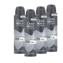 Kit 4 Desodorantes Dove Men+Care Antitranspirante Aerossol Sem Perfume 150ml