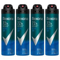 Kit 4 Desodorantes Rexona Men Aerossol Antitranspirante Active 150ml
