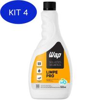 Kit 4 Detergente Biodegradável Pro Pisos 500ml Refil Wap