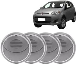 Kit 4 Difusor Ar Central + Lateral Palio 12 Cinza Claro Aro Prata