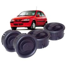 Kit 4 Difusor De Ar Central Lateral Grafite Com Suporte Auto Quality Celta 2001 A 2006 Kit1032