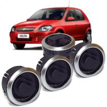 Kit 4 Difusor De Ar Do Painel Cromado Fosco Com Suporte Auto Quality Celta 2001 A 2006 Kit1030