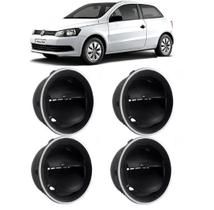 Kit 4 Difusor De Ar Gol G4 G5 G6 Voyage Aro Botão Prata