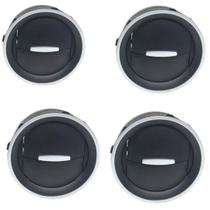 Kit 4 Difusor de Ar Gol G4 Voyage G5 Saveiro G6 . Central e Lateral preto com Aro Prata L100612