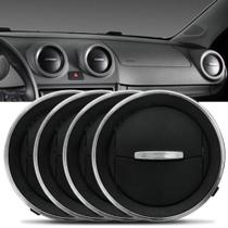 Kit 4 Difusor de Ar Gol G4, Voyage G5, SaveiroG6 Central e Lateral Preto com Aro Cromado L100613