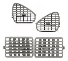 Kit 4 Difusor Saída de Ar Central Lateral Fiat Palio G2 Siena Strada Fire Cinza