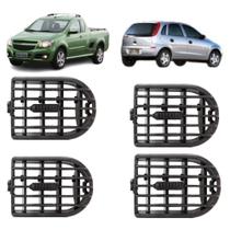 Kit 4 Difusores Saida de Ar Central Lateral Corsa 2002 a 2012 Montana 2004 a 2010 Retangular Preto