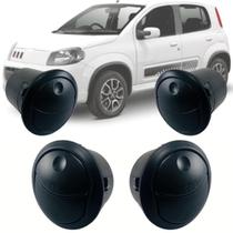 Kit 4 Difusores Saida de Ar Fiat Uno Vivace Way Celebration Attractive Sporting Fiorino 2010 2011 2012 2014 2015 Preto