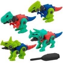 kit 4 Dinossauro Brinquedo Dino Monta Desmonta C/ Ferramenta kit 4 Dinossauro Brinquedo Dino Monta Desmonta C/ Ferramenta