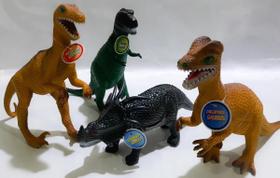 Kit 4 Dinossauros De Borracha Jurrassic!!!